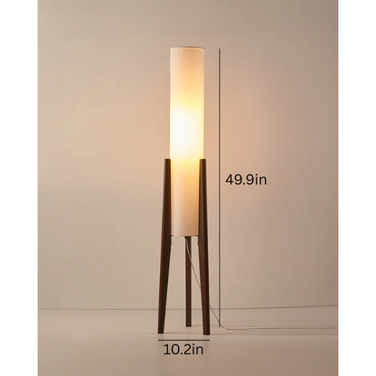 Walnut Floor Lamp | 10.2 x 49.9 in | Solid Wood Artistic Lamp | Scandinavian Design | LED E27 Socket | Brick by Brick