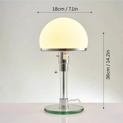 Bauhaus Glass Table Lamp | 7.1 x 14.2 in | Wilhelm Nordic Designer Light | Simple Modern LED Lighting | Brick by Brick