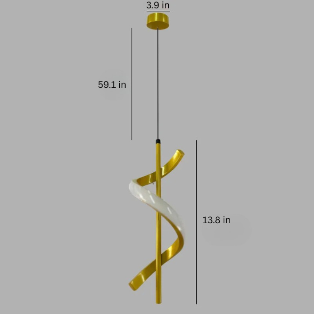 Contemporary Rotating Pendant Lamp | 13.8 in x 5.5 in | Acrylic & Hardware LED | Brick by Brick