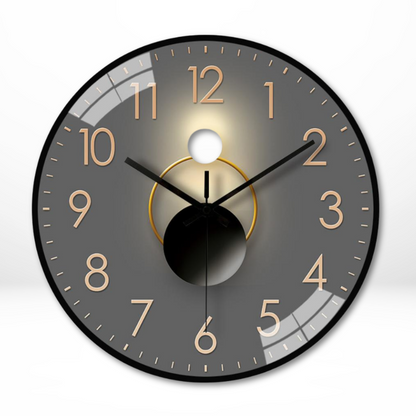 Silent Wall Clock | 12" | Round Quartz | Glass Face with PVC Frame | Classic Design | Brick by Brick