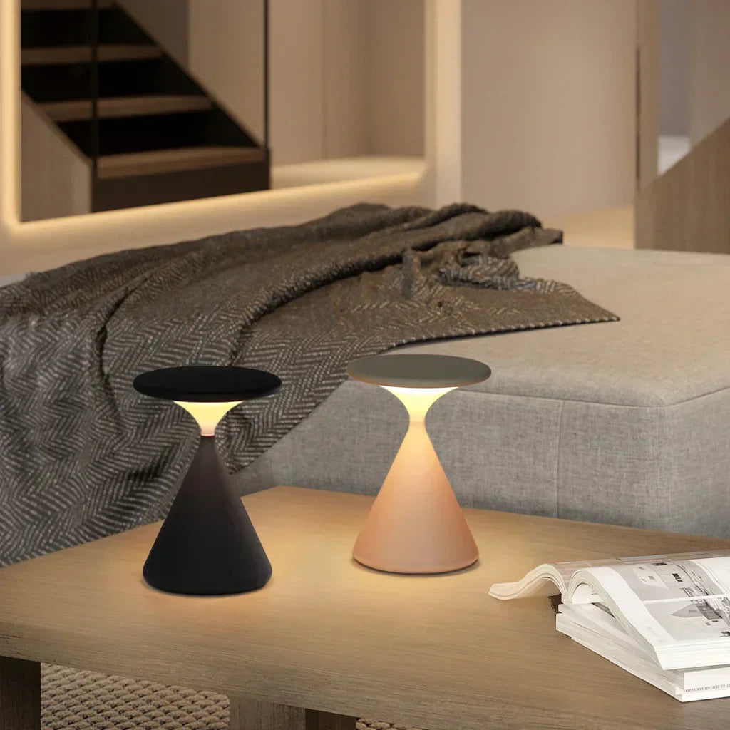Rechargeable LED Table Lamp | 100h Runtime | Warm White Light | Minimalist & Touch-Dimmable