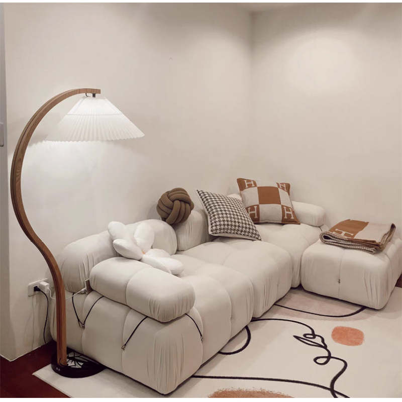 Modern Fabric Shade LED Floor Lamp | `12.6 x 20.5 x 59 in  | 12W Energy-Efficient Lighting | Brick by Brick