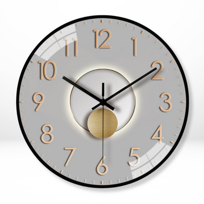 Silent Wall Clock | 12" | Round Quartz | Glass Face with PVC Frame | Classic Design | Brick by Brick