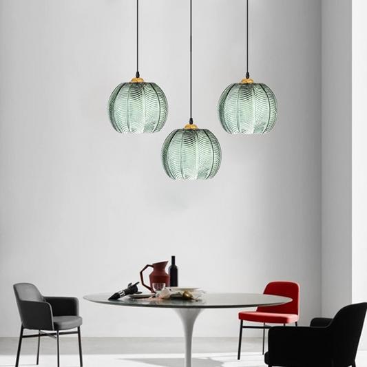 Green Glass Pendant Light | 5.90-9.84 in | Modern Hanging Lamp | Ambient Home Lighting | Brick by Brick