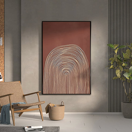 Japandi Red & Gold Wall Art | 23.6 x 1 x 31.5 in | Modern 3D Decor | Brick by Brick
