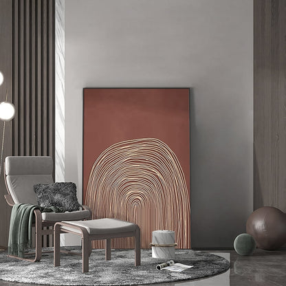 Japandi Red & Gold Wall Art | 23.6 x 1 x 31.5 in | Modern 3D Decor | Brick by Brick