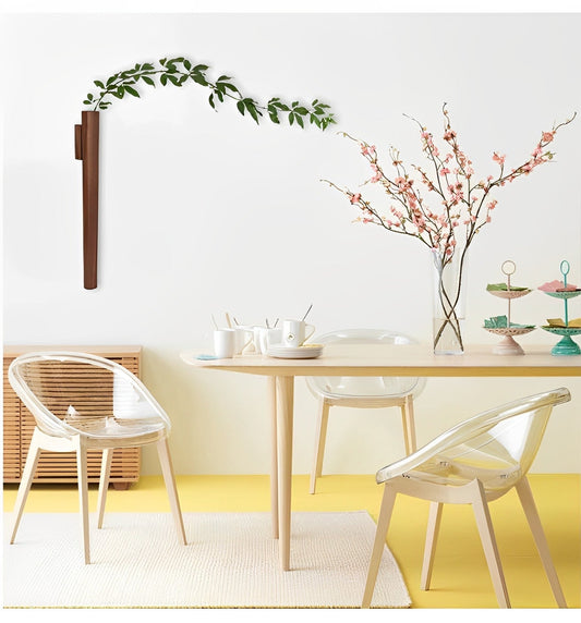Modern Wall Vase | 6 x 4 in | Solid Walnut Wood Design | Minimalist Wall Décor Accent | Brick by Brick
