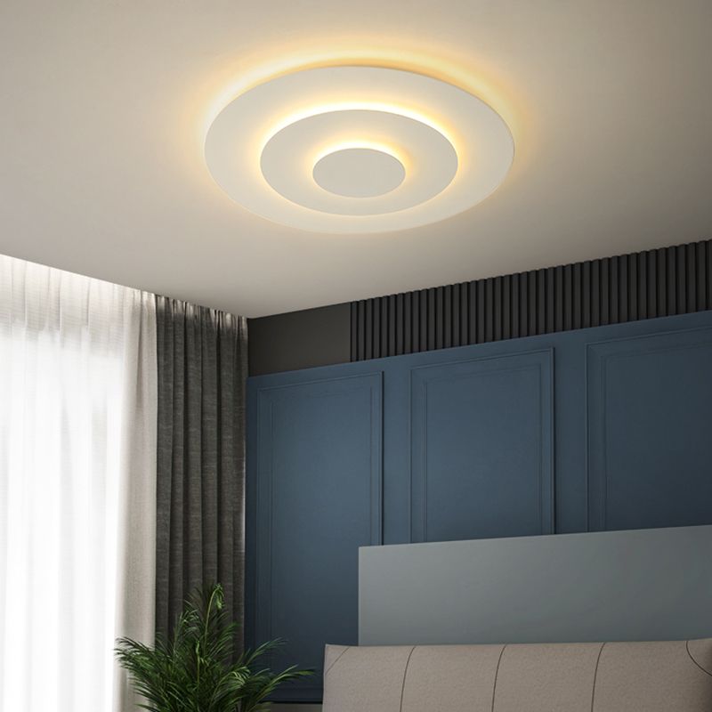 Geometric Flush Mount Ceiling Light | 19.6 in | Quinn Style | White Metal & Acrylic | Brick by Brick