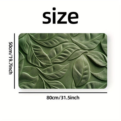 Quick-Dry Bath Mat | Diatomaceous Earth Leaf Pattern | Non-Slip | Brick by Brick