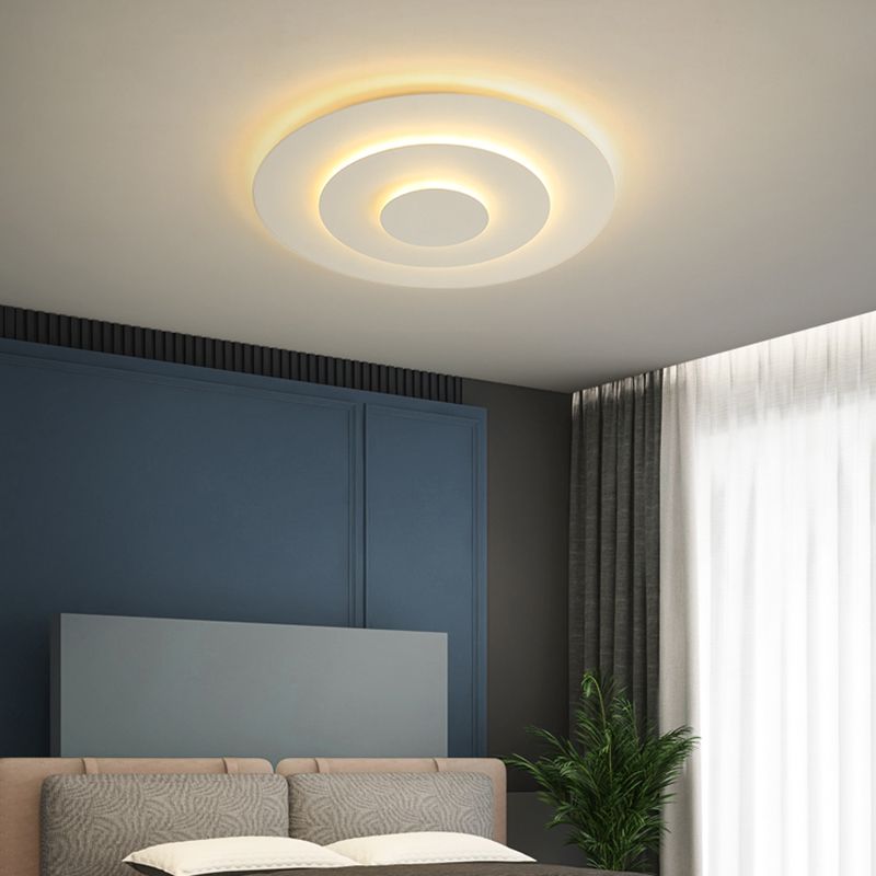Geometric Flush Mount Ceiling Light | 19.6 in | Quinn Style | White Metal & Acrylic | Brick by Brick