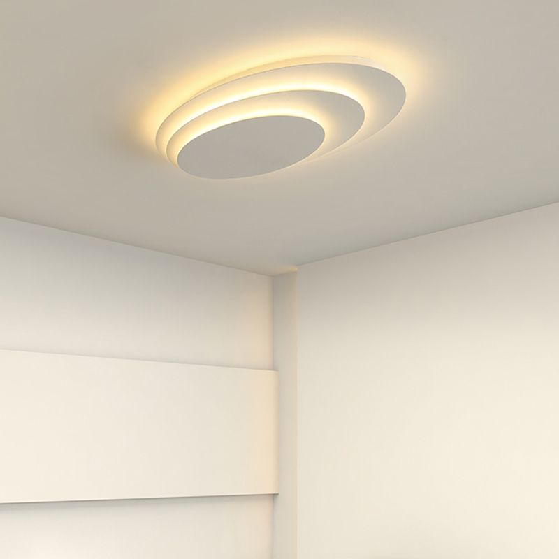 Geometric Flush Mount Ceiling Light | 19.6 in | Quinn Style | White Metal & Acrylic | Brick by Brick