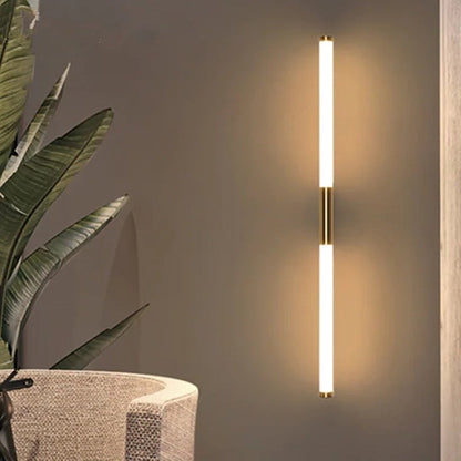 Modern Bar Wall Light | L19.3 - L27.2 in | Gold Linear Design | Minimalist Metal | Brick by Brick