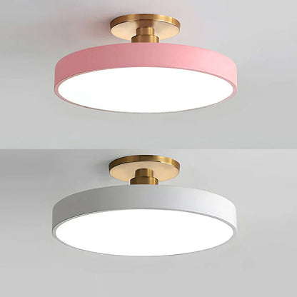 Flush Round Ceiling Light | Modern LED Fixture | Soft Glow | Metal & Acrylic