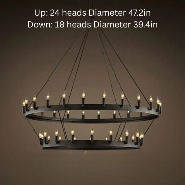 Vintage Industrial Iron Pendant Lamp | 12 - 33 Heads | Round Retro Chandelier | LED Compatible Droplight for Home Café Restaurant | Brick by Brick