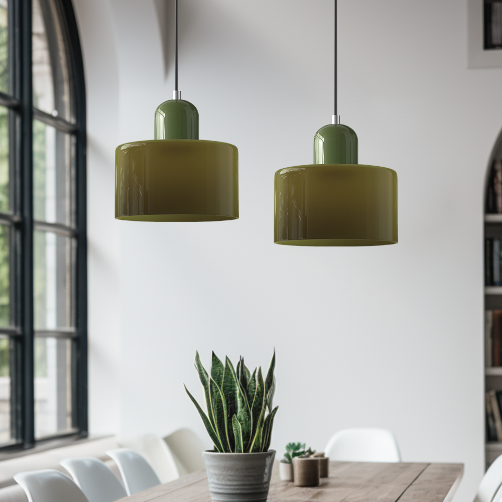 Bauhaus Glass Pendant Light | Modern Globe Design | Adjustable Ceiling Lamp | Brick by Brick