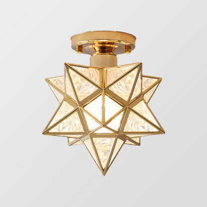 Modern Starlight Flush Ceiling Light | 9.8 x 4 x 7.9 in | Soft Ambient Glow Fixture | E27 Bulb Compatible | Stylish Lighting | Brick by Brick