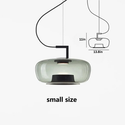 Modern Glass Pendant Light | 13.8-17.4 in | LED Hanging Lamp | Indoor Ceiling Fixture | Brick by Brick
