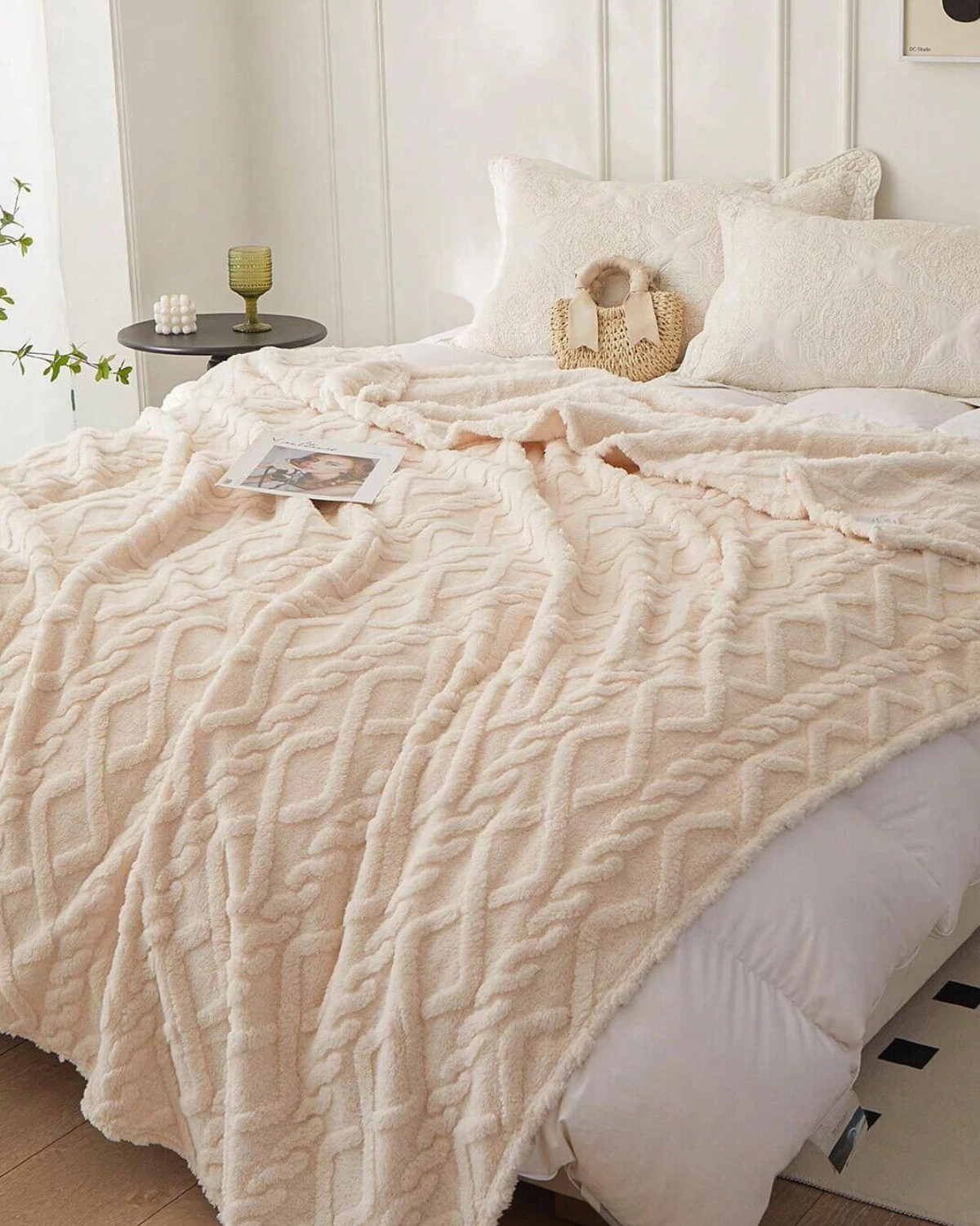 CozyNest Throw Blanket | Ultra-Soft Faux Sheepskin | Lightweight All-Season Comfort | Brick by Brick