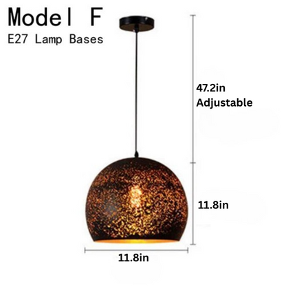 Vintage Pendant Lamp | Black Iron Lampshade | Indoor Lighting | E27 Socket | Brick by Brick