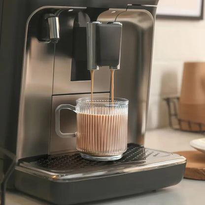 6 Pack Premium Glass | Coffee Mugs with Handle | Heat-Resistant Clear Cups | Brick by Brick