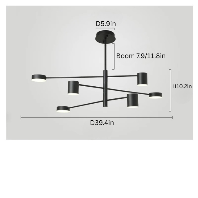 Nordic Chandelier | 4-10 Heads | Modern Black Ceiling Light | Creative Wrought Iron Fixture | LED Included | Brick by Brick