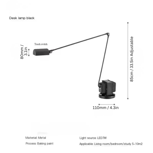 Bauhaus Swing Arm Lamp | Adjustable Floor & Desk Lighting | Retro Industrial Italian Design | Brick by Brick