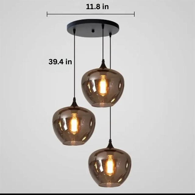 Contemporary LED Pendant Light |3-12 Heads | Glass & Iron | Remote & App Dimmable Chandelier | Brick by Brick