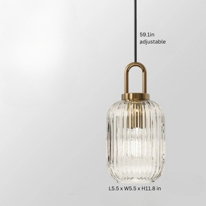 Glass Pendant Light | Modern Hanging Lamp | Clear Glass | E27 Bulb Fixture | Indoor Ceiling Lighting | Brick by Brick