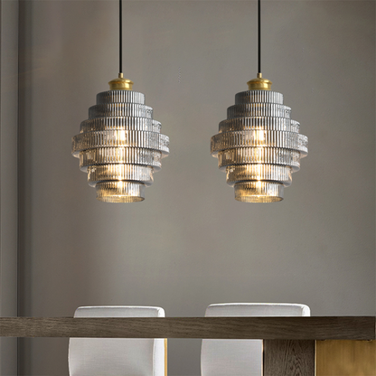 Antique Brass Pendant Light | 59.06 x 11.81 x 8.66 in | Classic Glass Shade Ceiling Light | Timeless Interior Accent | Brick by Brick