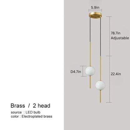 Nordic Glass Ball Pendant Light | Dia 4.7in | Minimalist LED Hanging Lamp | Modern Indoor Lighting | Brick by Brick