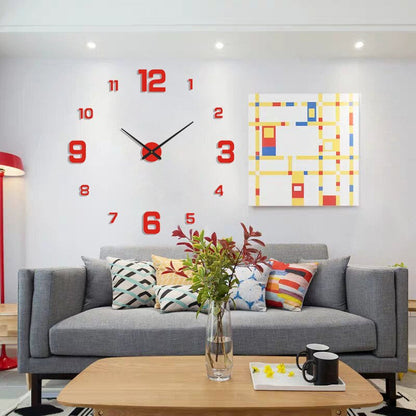 Modern Wall Clock | 23.6 - 51.2 in | 3D Floating Numbers Design | Silent Contemporary Home Décor | Brick by Brick