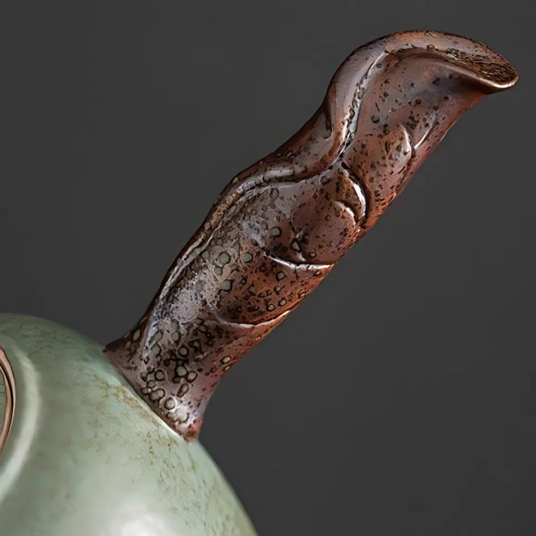 6-Piece Japanese Ceramic Teapot Set | Teapot: 6.1 × 3.6 in | Petal Side Grip Gongfu Tea Set | With Drainable Tray | Brick by Brick