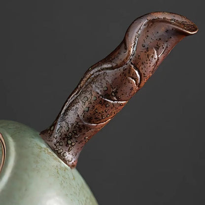 6-Piece Japanese Ceramic Teapot Set | Teapot: 6.1 × 3.6 in | Petal Side Grip Gongfu Tea Set | With Drainable Tray | Brick by Brick