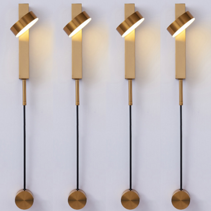 Gold Wall Sconce | 6.1 x 3.94 x 10.6 in | Modern LED Lamp with Dimmer | Adjustable Arm | Brick by Brick