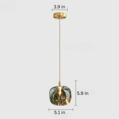 Luxury Small Chandelier | 3.9 x 4.3 in or 5.1 x 5.9 in | Crystal Apple Pendant Light | Copper Hanging Lamp | Brick by Brick