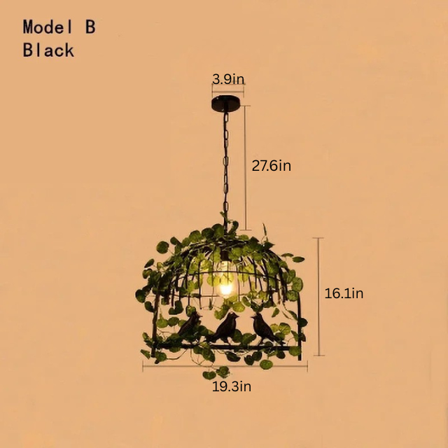 Retro Birdcage Pendant Lamp | D 19.3 - 41.3 in | Industrial Wrought Iron Hanging Light | E27 LED Fixture | Brick by Brick