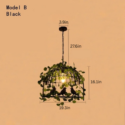 Retro Birdcage Pendant Lamp | D 19.3 - 41.3 in | Industrial Wrought Iron Hanging Light | E27 LED Fixture | Brick by Brick