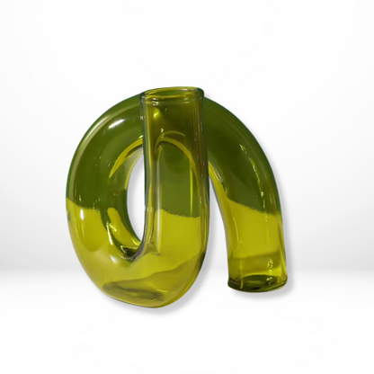 Modern Glass Vase - Borosilicate - Sculptural Loop Design-Home & Garden > Decor > Vases-Brick by Brick London-Green-Brick By Brick London