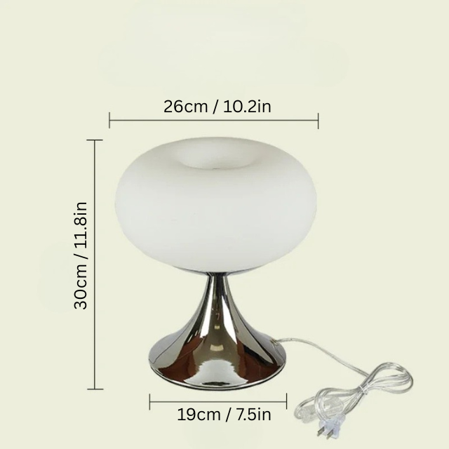 Bauhaus Vintage Glass Atmosphere Lamp | 7.5 x 10.2 x 11.8 in | Cream Wind LED Table Light | Retro Bauhaus Style Lighting | Brick by Brick