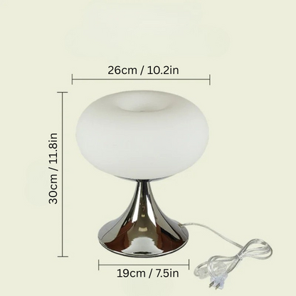 Bauhaus Vintage Glass Atmosphere Lamp | 7.5 x 10.2 x 11.8 in | Cream Wind LED Table Light | Retro Bauhaus Style Lighting | Brick by Brick