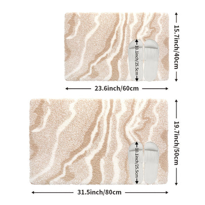 Modern Zebra Bath Mat | Soft Plush | Absorbent Non-Slip Polyester | Brick by Brick