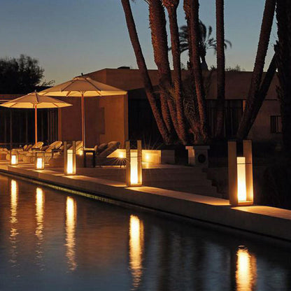 Orr Solar Outdoor Floor Lamp | 7.8 x 11 in / 18.9 in / 26.7 in | Cuboid Minimalist LED | IP65 Weatherproof | Brick by Brick