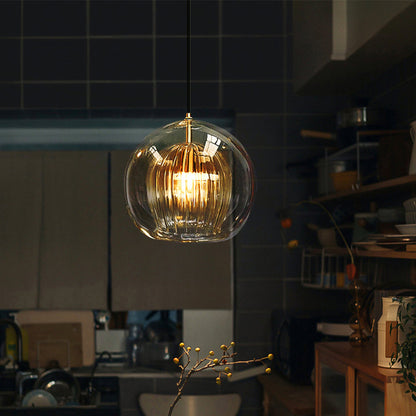 Hailie Glass Pendant Light | 5.9–9.8 in | Clear & Amber | LED Accent Lighting | Brick by Brick