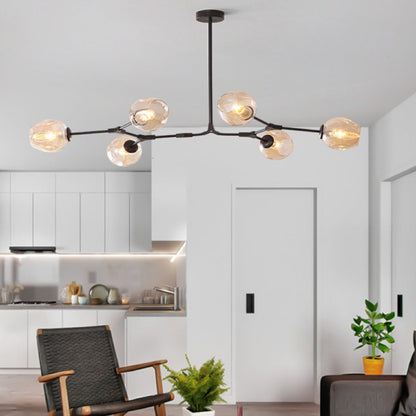 Nordic Modern Glass Pendant Light | H 31.5 - 39.3 in | Clear Bubble Design | Adjustable Brass Ceiling Fixture | Brick by Brick