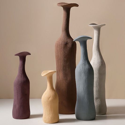 Japandi Ceramic Bottle Vase | Morandi Art Design | Handcrafted Home Décor | Brick by Brick