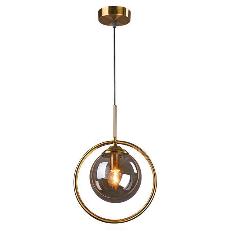 Glass Globe Pendant Lamp | 9.8 x 11.8 in | LED with 3 Light Modes | Elegant Indoor Fixture | Brick by Brick