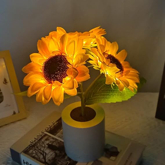 Sunflower Table Lamp | LED Floral Night Light | Nature-Inspired Decorative Lighting | Brick by Brick