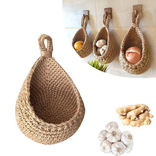 Jute Wall Storage Baskets | XS - XXL | Hanging Kitchen Organizer | Handwoven Produce Storage | Brick by Brick