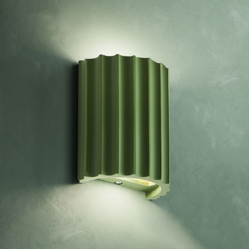 Semi-Cylindrical Resin Wall Light |  5.5 x 6.5 in | Orr Postmodern | White, Green, Orange, Grey, Dark Blue | Brick by Brick