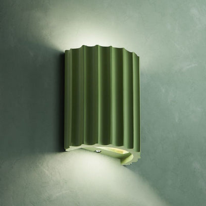 Semi-Cylindrical Resin Wall Light |  5.5 x 6.5 in | Orr Postmodern | White, Green, Orange, Grey, Dark Blue | Brick by Brick